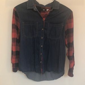 Denim flannel shirt